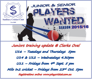 Jnr training update 7-10